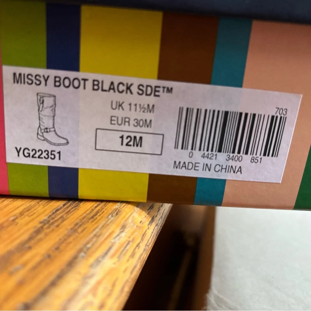 Stride Rite Black Toddler Girl's Suede Boots Size 12